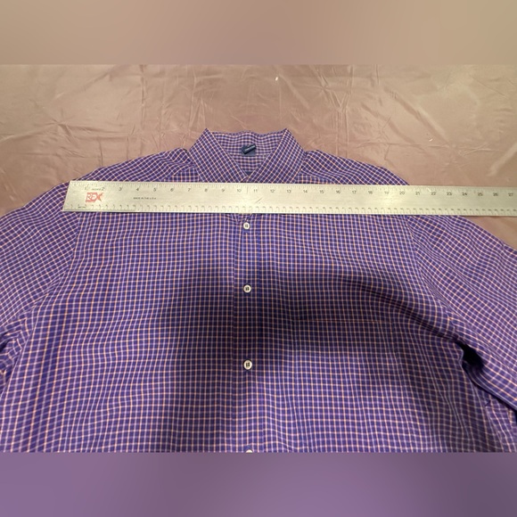 Jeff Rose 100% Cotton Golf Button Down Shirt Blue/Yellow/Red Check Print Large - Picture 8 of 12